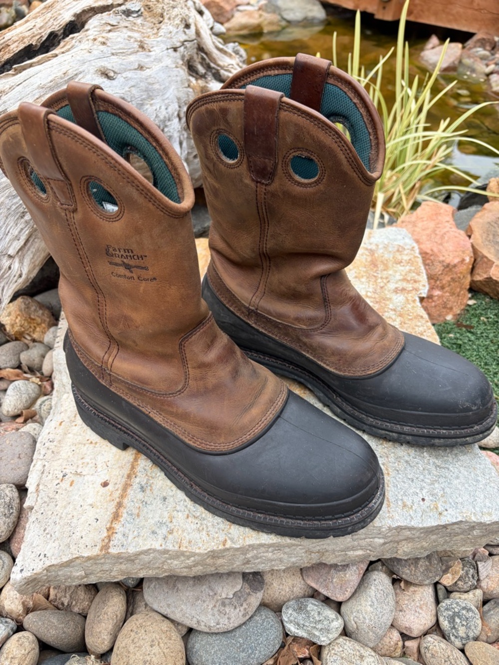 Georgia Boot Mud Dog Farm Ranch Comfort Core Boots Mens 10.5M Waterproof Pull On